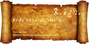 Kránitz Ödön névjegykártya